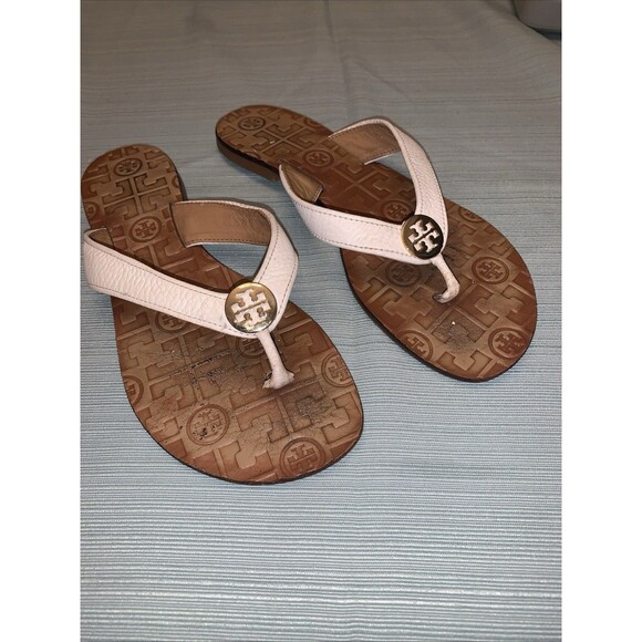 Tory Burch White Thora Sandals Sz 7 - Picture 2 of 4
